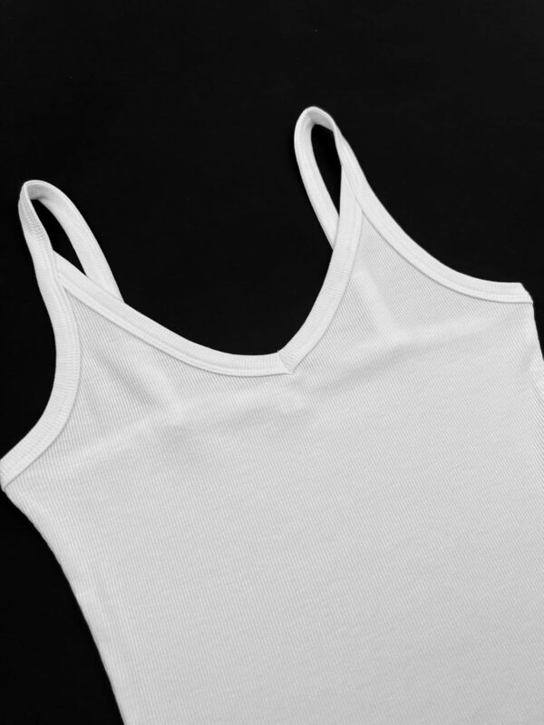 iGENJUN Womens Spaghetti Strap V-Neck Ribbed Tank Tops for Women 2024 Slim Fitted Soft Camisole Basic Layering Shirts - Image 3