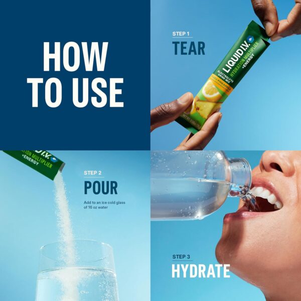 Liquid I.V.® Hydration Multiplier +Energy - Yuzu Pineapple | Electrolyte Powder Drink Mix | 1 Pack (14 Servings) - Image 6
