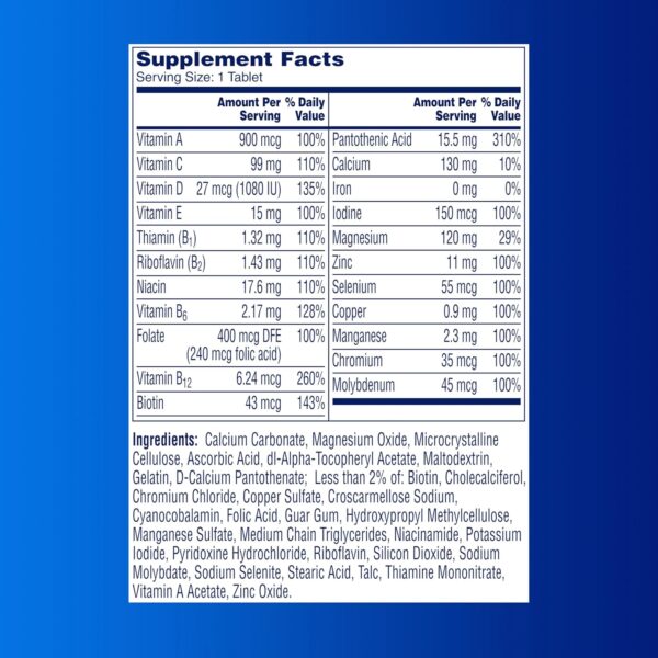 One A Day Men’s Multivitamin, Supplement Tablet with Vitamin A, Vitamin C, Vitamin D, Vitamin E and Zinc for Immune Health Support, B12, Calcium & more, 200 count (Packaging May Vary) - Image 8