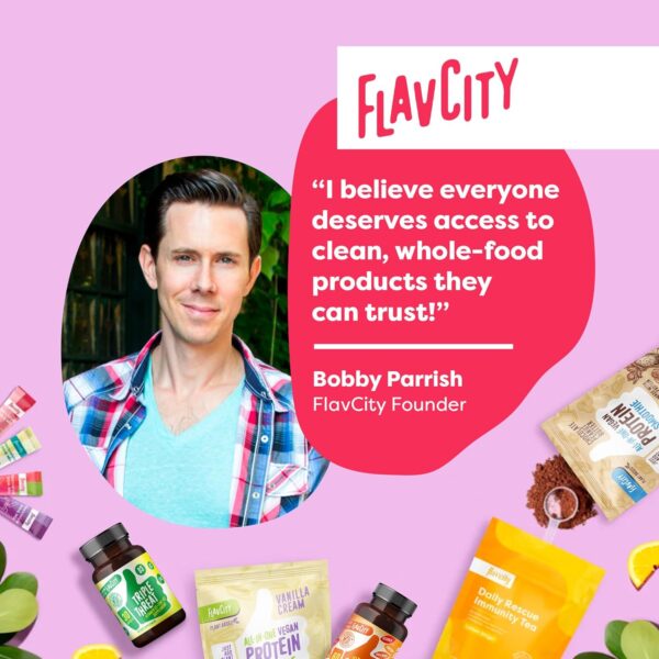 FlavCity Daily Rescue Lemon Ginger Immunity Tea with No Added Sugar - Delicious Caffeine-Free Herbal Tea Mix for Wellness Boost - Shelf-Stable, Vegan, Keto & Non-GMO (1.9 oz, 30 Servings) - Image 7