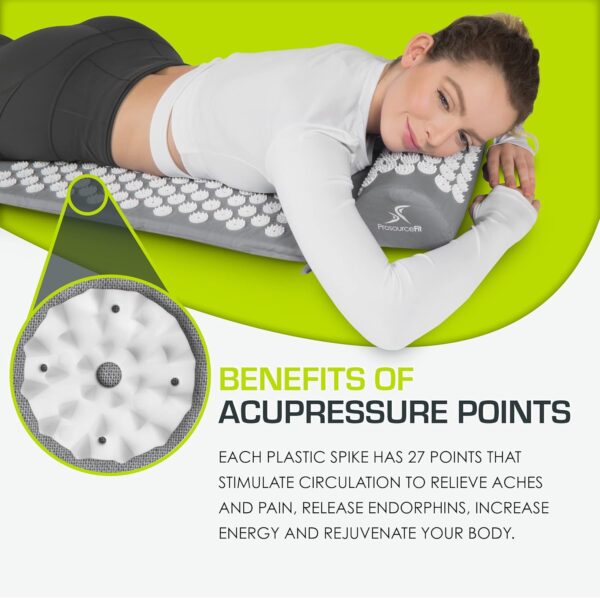 ProsourceFit Acupressure Mat and Pillow Set for Back/Neck Pain Relief and Muscle Relaxation - Image 4