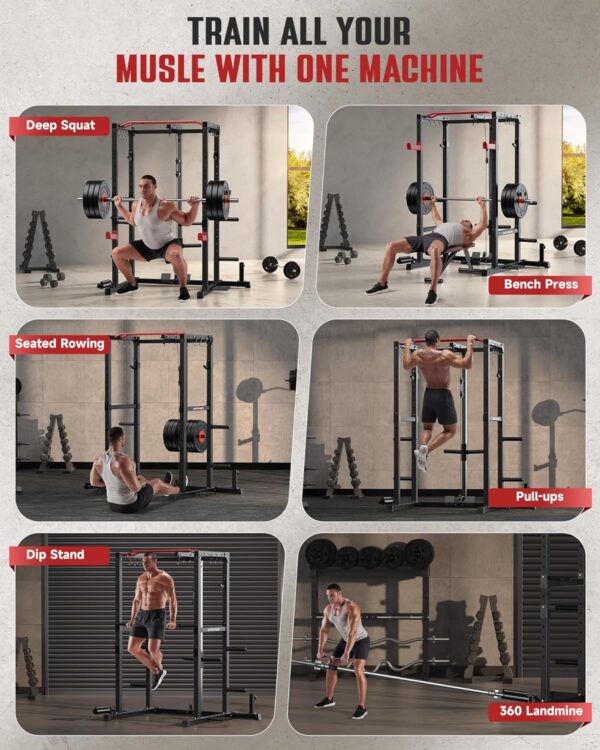 Sportsroyals Power Cage,1600lbs Multi-Function Power Rack with Adjustable Cable Crossover System and More Training Attachment, Weight Cage for Home Gym - Image 5
