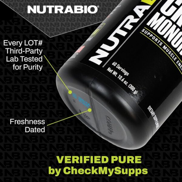 NutraBio Pure Creatine Monohydrate Powder Supplement, Citrus Rush, (300 g) - Supports Bulk Muscle Energy, Recovery, and Strength - HPLC Tested Pure Grade Creatine Powder Supplement for Men and Women - Image 9