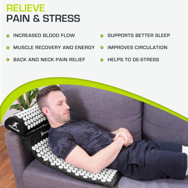 ProsourceFit Acupressure Mat and Pillow Set for Back/Neck Pain Relief and Muscle Relaxation - Image 5