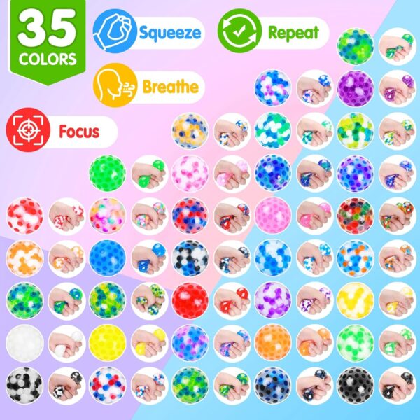 70Pcs Stress Balls-Squishy Stress Balls Bulk-Treasure Box Toys-Fidgets Prizes Bulk-Sensory Balls-Stress Balls for Adults -Classroom Prize-Goodie Bag Stuffers, Sensory Toys for Autistic Autism ADHD - Image 4