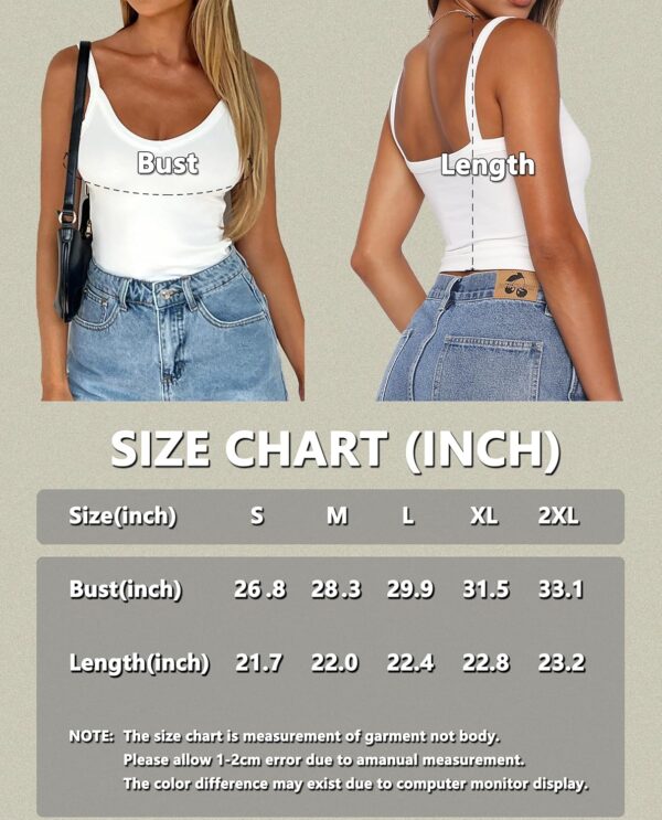 iGENJUN Womens Spaghetti Strap V-Neck Ribbed Tank Tops for Women 2024 Slim Fitted Soft Camisole Basic Layering Shirts - Image 6