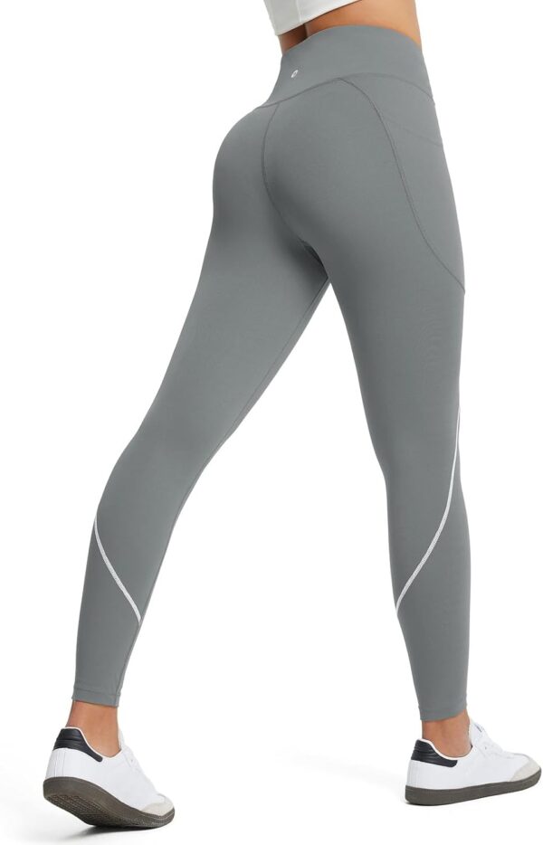 BALEAF Women's Leggings with Pockets for Yoga Workout High Waisted Legging Tummy Control Petite Ankle Pants - Image 3