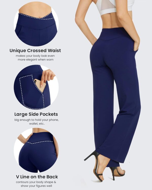 G4Free Wide Leg Pants for Women Loose Yoga Pants with Pockets Petite/Regular/Tall Stretch Casual Lounge Pants - Image 5
