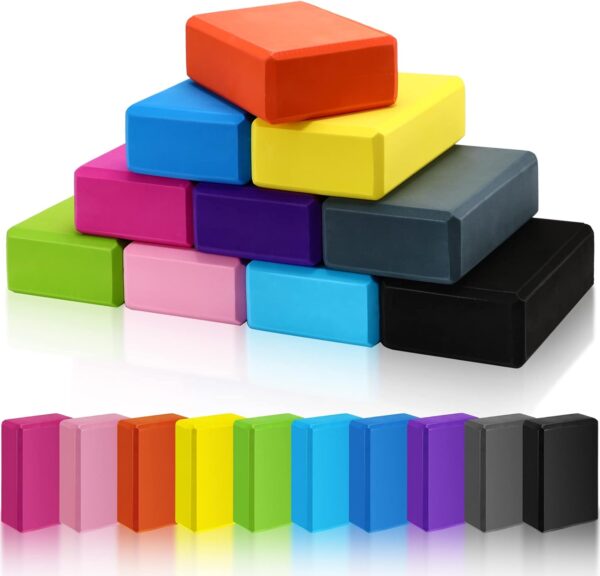 10 Pcs Foam EVA Yoga Blocks Lightweight Yoga Bricks Non Slip Supportive Foam Blocks Yoga Prop Accessories for Yoga Pilates Stretching and Meditation Women Men Yogi Yoga Beginners - Image 2