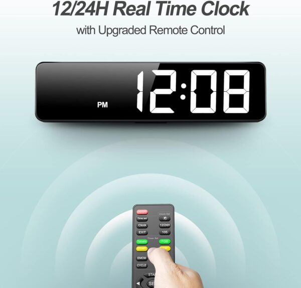 Gym Timer 15" Large LED Display Wall Clock | Interval Workout | Countdown & Up | Stopwatch | 12 Adjustable Volume | 3 Installation Ways | Digital Timer for Fitness Home Garage Gym and Outdoor Sport - Image 8