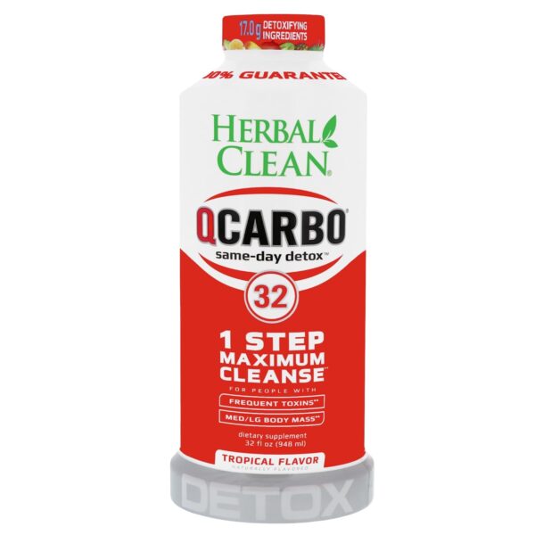 Herbal Clean - QCarbo32 Same-Day Detox Drink, Tropical Fruit Flavor (32 fl oz) - Image 2