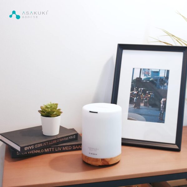 ASAKUKI 300ML Essential Oil Diffuser, Quiet 5-in-1 Premium Humidifier, Natural Home Fragrance Aroma Diffuser with 7 LED Color Changing Light and Auto-Off Safety Switch-Light Brown - Image 7