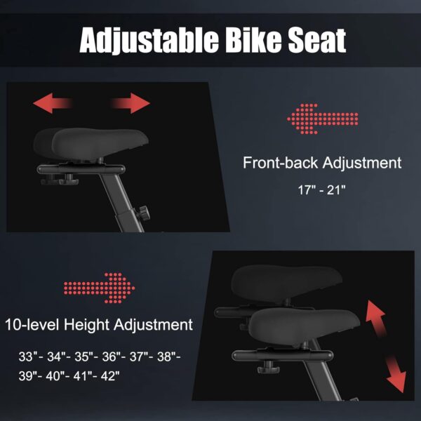 Goplus Air Bike, Fan Exercise Bike with Unlimited Resistance, Clear LCD Display, Tablet Holder, Adjustable Seat and Built-in Wheels, Fan Cycling Bike for Home Cardio Training - Image 6