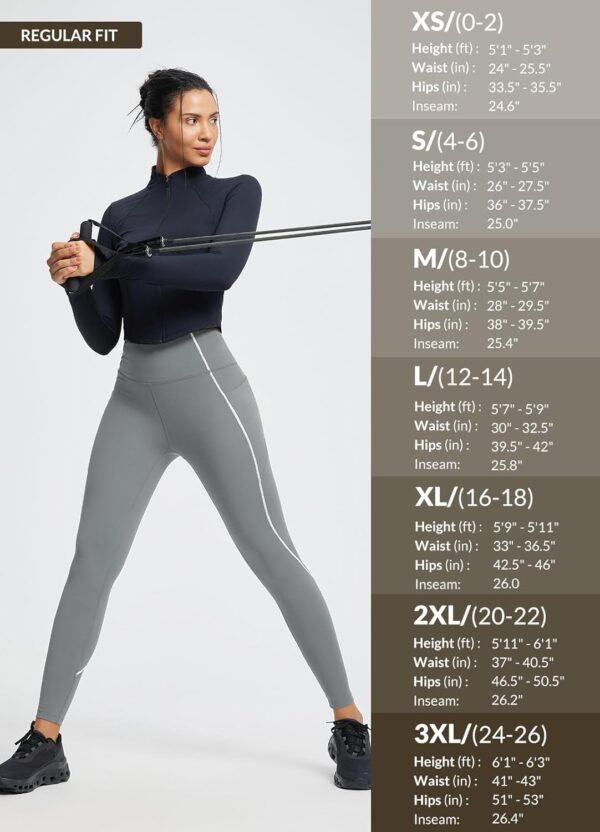 BALEAF Women's Leggings with Pockets for Yoga Workout High Waisted Legging Tummy Control Petite Ankle Pants - Image 8