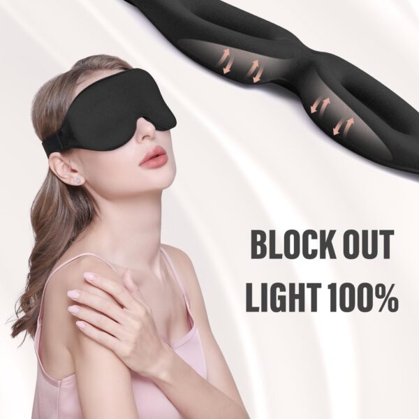 YIVIEW Sleep Mask for Side Sleeper, Complete Light Blocking 3D Sleeping Eye Mask, Soft Breathable Eye Cover for Women Men, Relaxing Zero Pressure Night Blindfold - Image 4