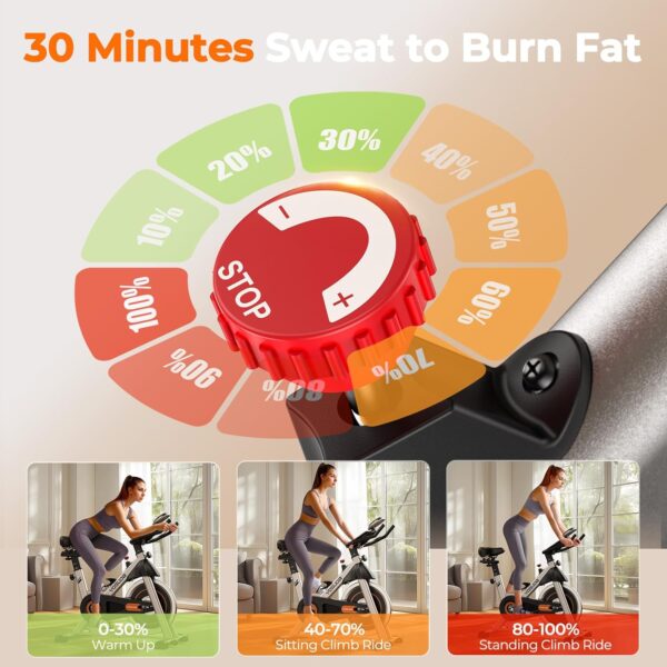 YOSUDA Indoor Cycling Bike Brake Pad/Magnetic Stationary Bike - Cycle Bike with Tablet Mount & Comfortable Seat Cushion - Image 3