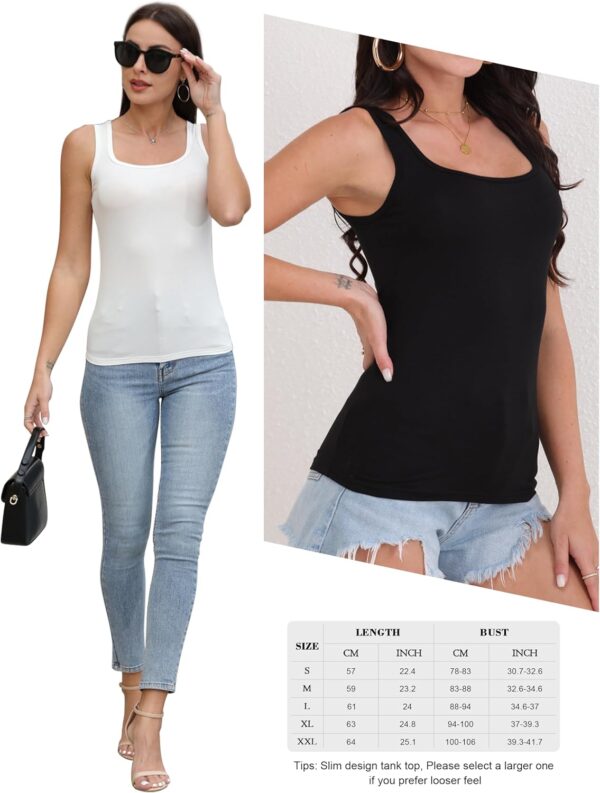 BQTQ 5 Pack Women's Tank Tops Square Neck Sleeveless Ladies Tank Top Undershirts - Image 6