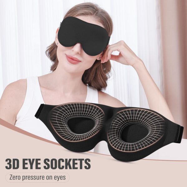 YIVIEW Sleep Mask for Side Sleeper, Complete Light Blocking 3D Sleeping Eye Mask, Soft Breathable Eye Cover for Women Men, Relaxing Zero Pressure Night Blindfold - Image 5