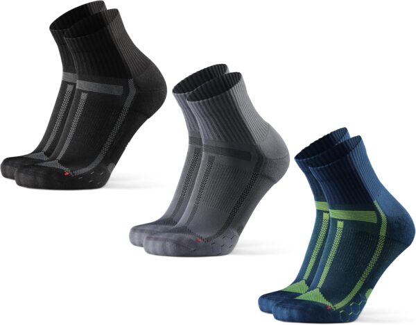 DANISH ENDURANCE Cushioned Running Socks for Long Distances, Quarter Length, Anti-Blister for Men & Women, 3 and 5 Pack - Image 2