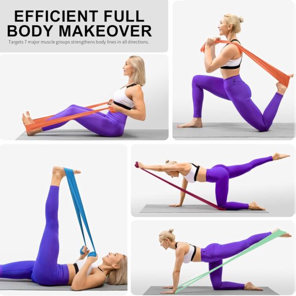 Resistance Bands,Professional Long Non-Latex Elastic Stretch Bands,Exercise Bands for Physical Therapy, Yoga, Pilates, Rehab, at-Home or The Gym Workouts, Strength Training - Image 8