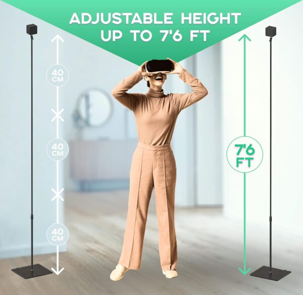 Skywin VR Stand Compatible with HTC Vive & Index Base Station - Tempered Glass HTC Vive Stand for Vive and Rift Constellation Sensors - Image 4