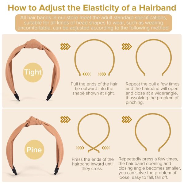 Headbands for Women Girls - 6PCS Stylish Top Knotted Headbands - Knotted Headband for Women - Head Bands Wide Hairband Hair Accessories - Image 6