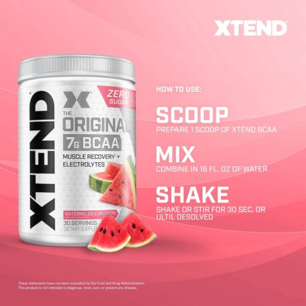 Xtend XTEND Original BCAA Powder 7g BCAA and 2.5g L-Glutamine, Sugar Free Post Workout Muscle Recovery Drink with Amino Acids for Men & Women, 30 Servings - Image 8