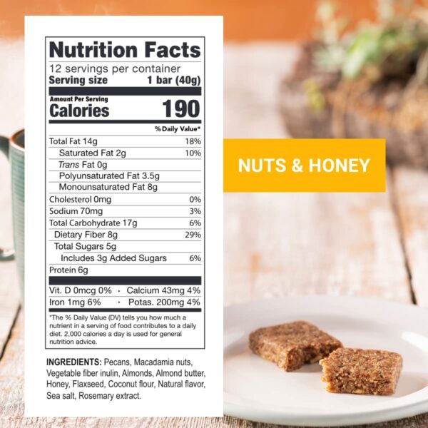 Prolon Fast Bars | Keto, Gluten Free, Dairy Free, Plant Based Protein, For Intermittent Fasting | Developed to Not Break a Fast | Variety Pack | Nuts & Honey, Chocolate Chip, Coconut Macadamia, 24 Ct - Image 9