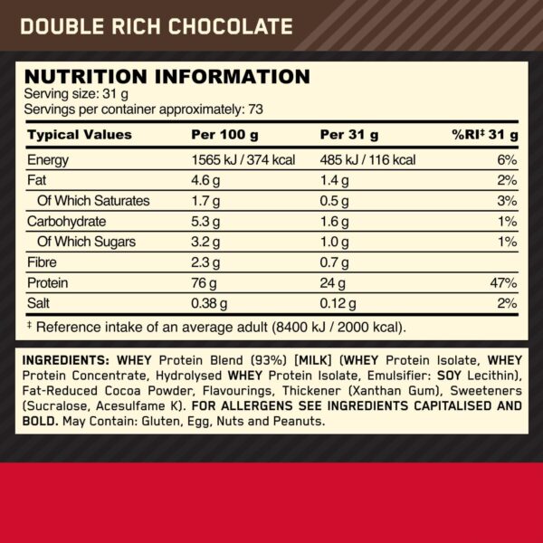 Optimum Nutrition Gold Standard 100% Whey Protein Powder, Double Rich Chocolate, 5 Pound (Packaging May Vary) - Image 11