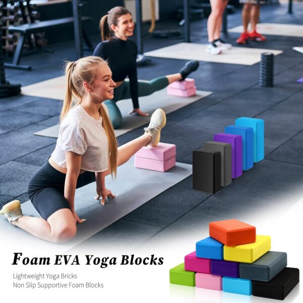 10 Pcs Foam EVA Yoga Blocks Lightweight Yoga Bricks Non Slip Supportive Foam Blocks Yoga Prop Accessories for Yoga Pilates Stretching and Meditation Women Men Yogi Yoga Beginners - Image 7