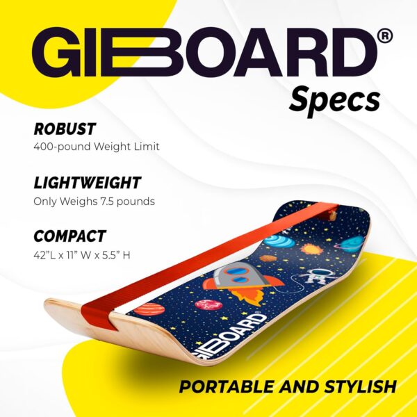 GIBBON GiBoard Balance Board for Adults & Kids - Slackline Workout Equipment Home Gym Training - Wooden Wobble Board Balance Trainer - Standing Desk Exercise - Yoga, Agility, Pilates, Core, Snowboard - Image 3