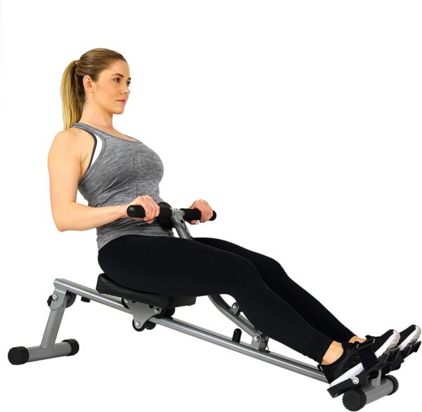 Sunny Health & Fitness Compact Adjustable Rowing Machine with 12 Levels of Resistance for Complete Body Workouts and Optional Free SunnyFit App Enhanced Connectivity - Image 2