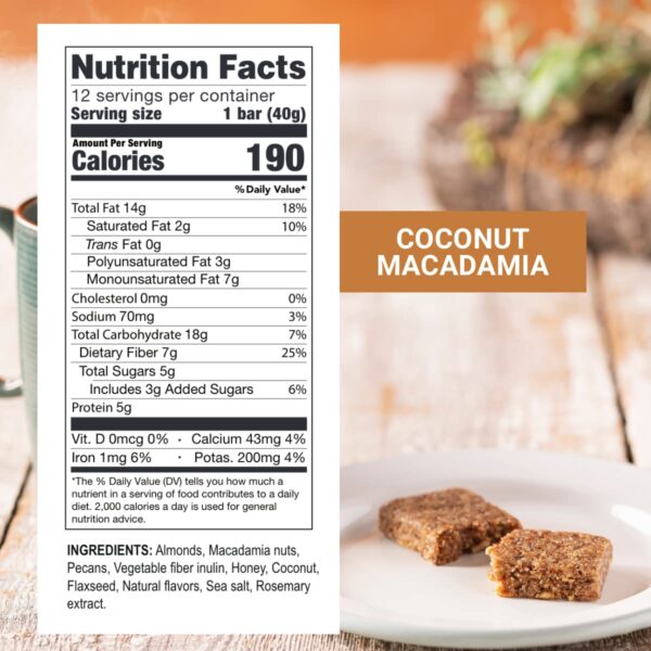 Prolon Fast Bars | Keto, Gluten Free, Dairy Free, Plant Based Protein, For Intermittent Fasting | Developed to Not Break a Fast | Variety Pack | Nuts & Honey, Chocolate Chip, Coconut Macadamia, 24 Ct - Image 8