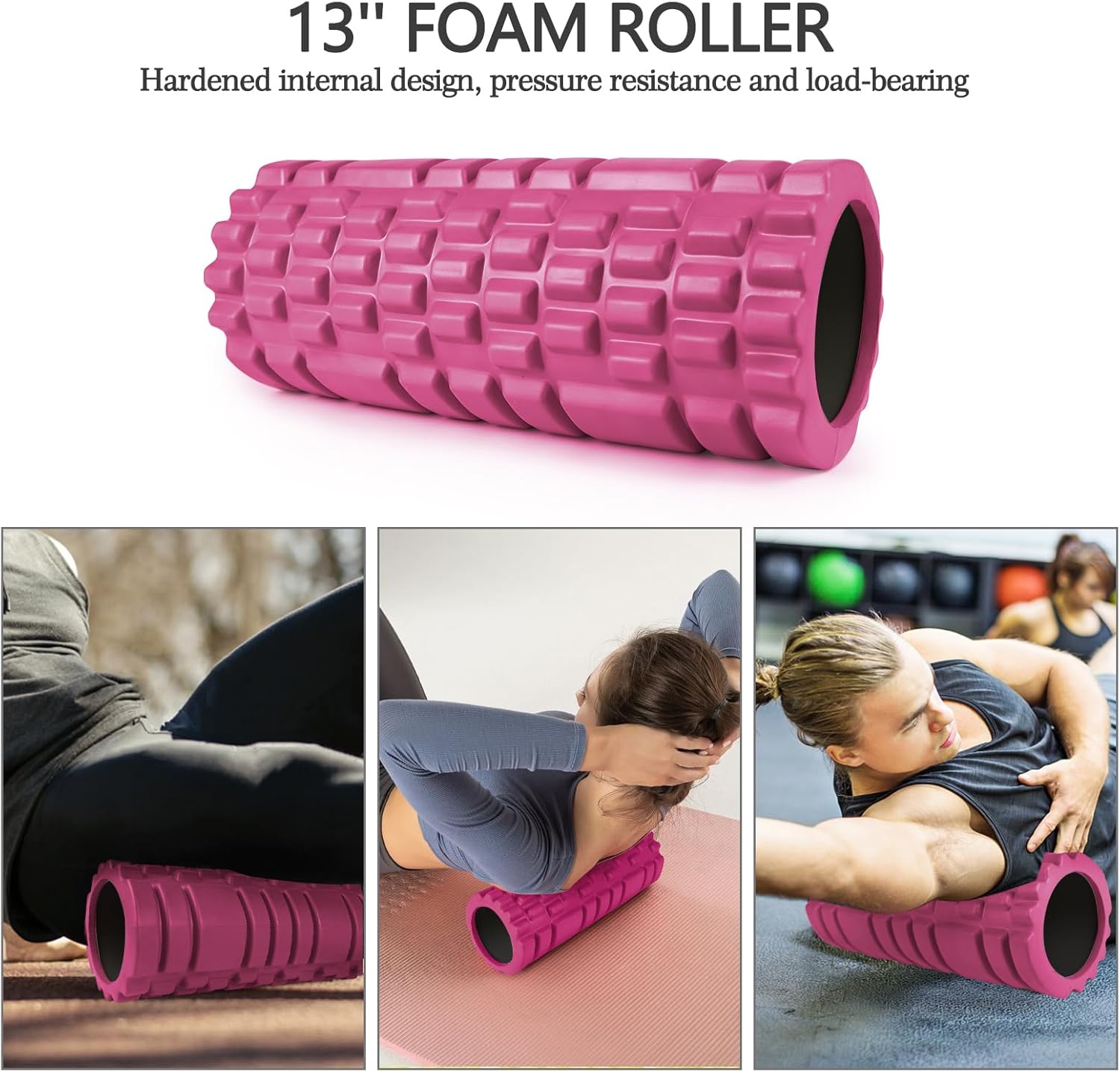 5 in 1 Foam Roller Set, Trigger Point Foam Roller Patented, Massage Stick, Massage Ball, Resistance Band for Deep Muscle Massage Pilates Yoga, Fitness Exercise for Whole Body - Image 3