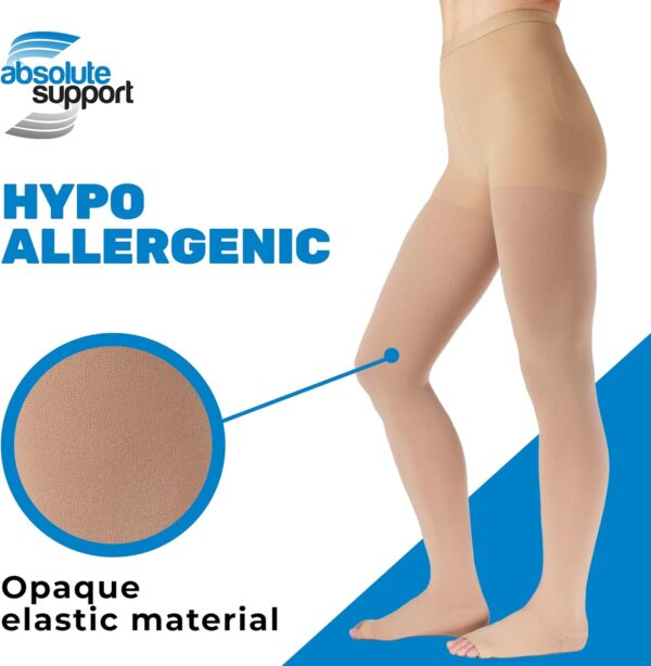 ABSOLUTE SUPPORT Compression Pantyhose for Women Circulation 20-30mmHg - Opaque High Waist Graduated Support Stockings for Swelling, Post Surgery Recovery, Blood Clots - Beige, Medium - A214BE2 - Image 5