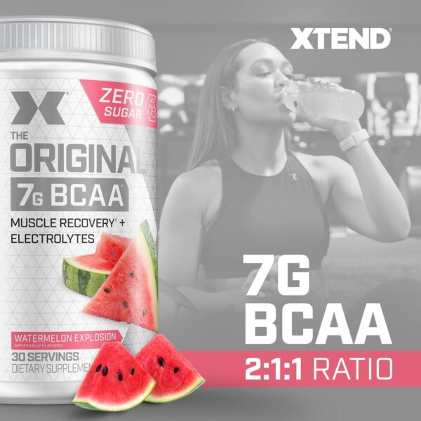Xtend XTEND Original BCAA Powder 7g BCAA and 2.5g L-Glutamine, Sugar Free Post Workout Muscle Recovery Drink with Amino Acids for Men & Women, 30 Servings - Image 4