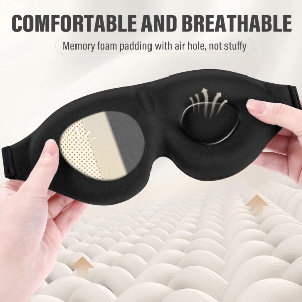 YIVIEW Sleep Mask for Side Sleeper, Complete Light Blocking 3D Sleeping Eye Mask, Soft Breathable Eye Cover for Women Men, Relaxing Zero Pressure Night Blindfold - Image 6