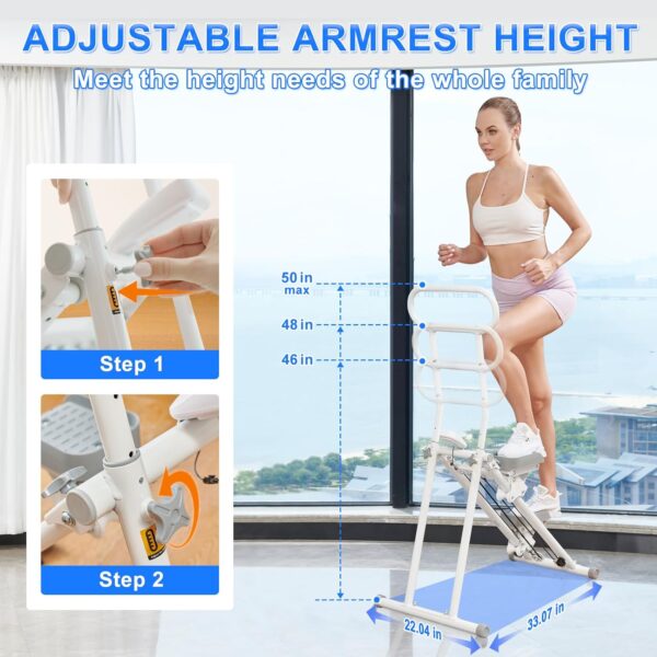 Stair Stepper for Home Gym,Folding Vertical Climber Cardio Exercise Machine,Stair Climber for Full Body Workout with Adjustable Handlebar for Women & Men - Image 4