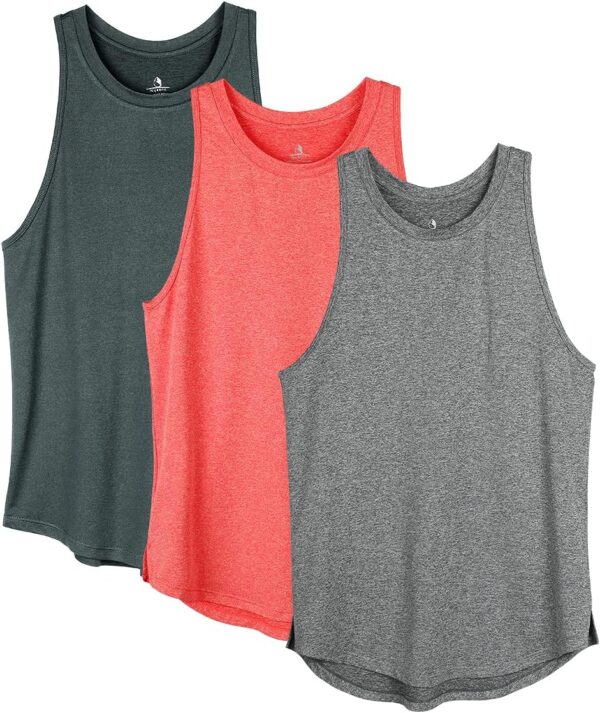 icyzone Women's Racerback Workout Tank Tops - Athletic Yoga Tops, Running Exercise Gym Shirts (Pack of 3) - Image 2