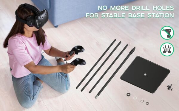 Skywin VR Stand Compatible with HTC Vive & Index Base Station - Tempered Glass HTC Vive Stand for Vive and Rift Constellation Sensors - Image 10