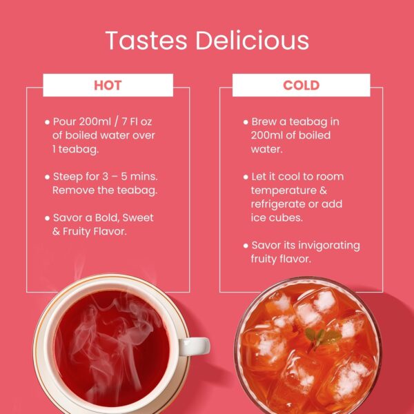 Teaniru, Organic Hibiscus Tea - 30 Count | Lowers Blood Pressure & Improves Heart Health | Loaded with Vitamin C, Flavonoids, & Minerals | Your Bedtime brew | Certified by USDA Organic - Image 7