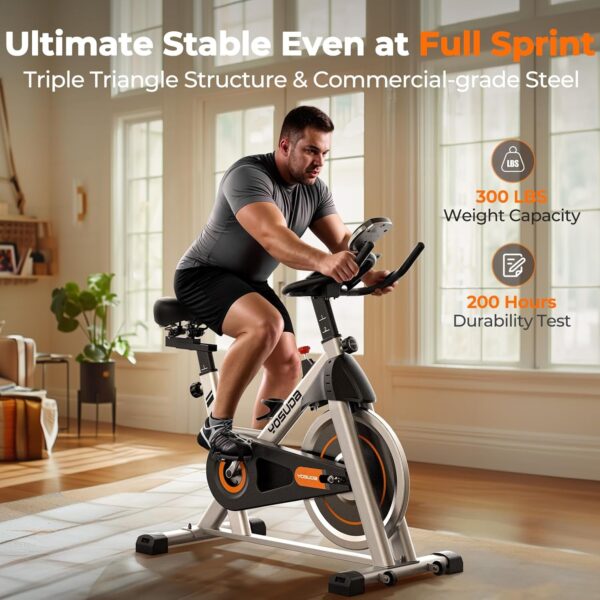 YOSUDA Indoor Cycling Bike Brake Pad/Magnetic Stationary Bike - Cycle Bike with Tablet Mount & Comfortable Seat Cushion - Image 4