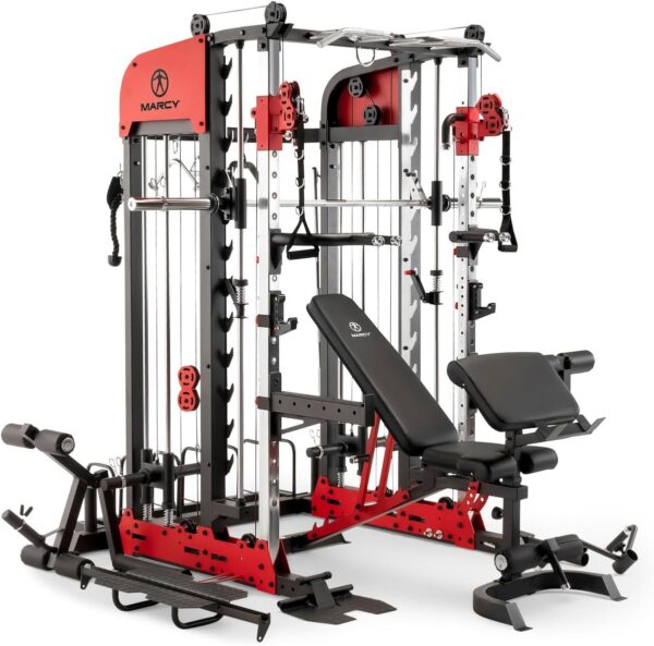 Marcy Pro Deluxe Smith Cage Home Gym System for Weight Training SM-7553 - Image 2