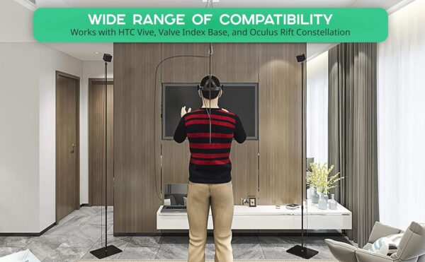 Skywin VR Stand Compatible with HTC Vive & Index Base Station - Tempered Glass HTC Vive Stand for Vive and Rift Constellation Sensors - Image 7