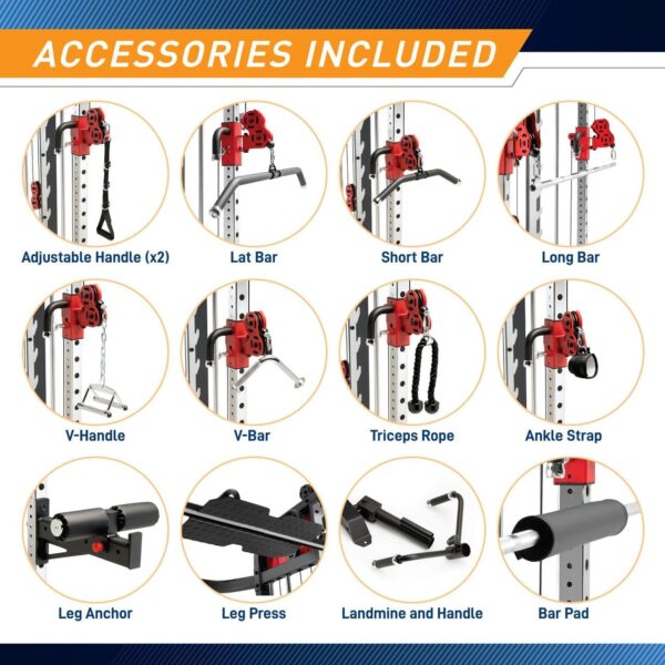 Marcy Pro Deluxe Smith Cage Home Gym System for Weight Training SM-7553 - Image 4