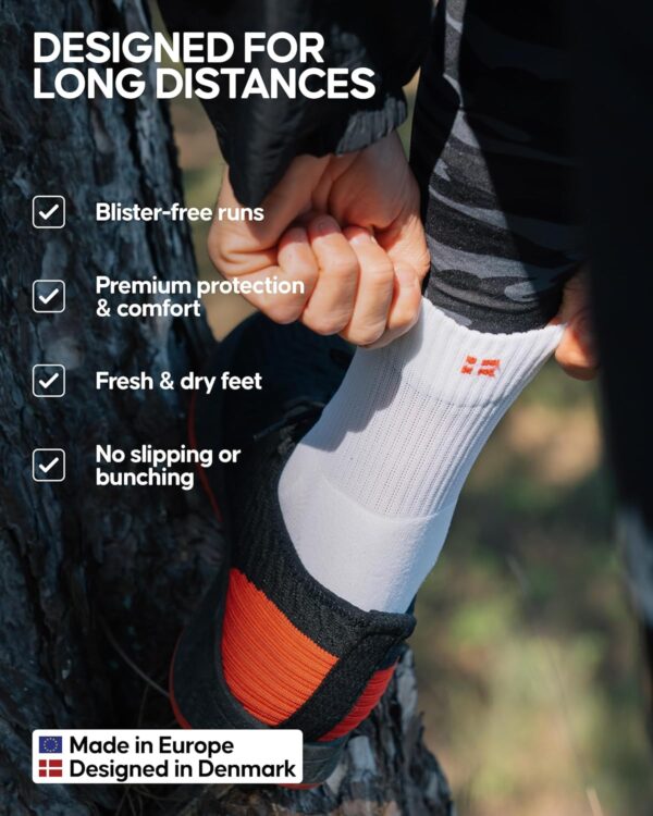 DANISH ENDURANCE Cushioned Running Socks for Long Distances, Quarter Length, Anti-Blister for Men & Women, 3 and 5 Pack - Image 4