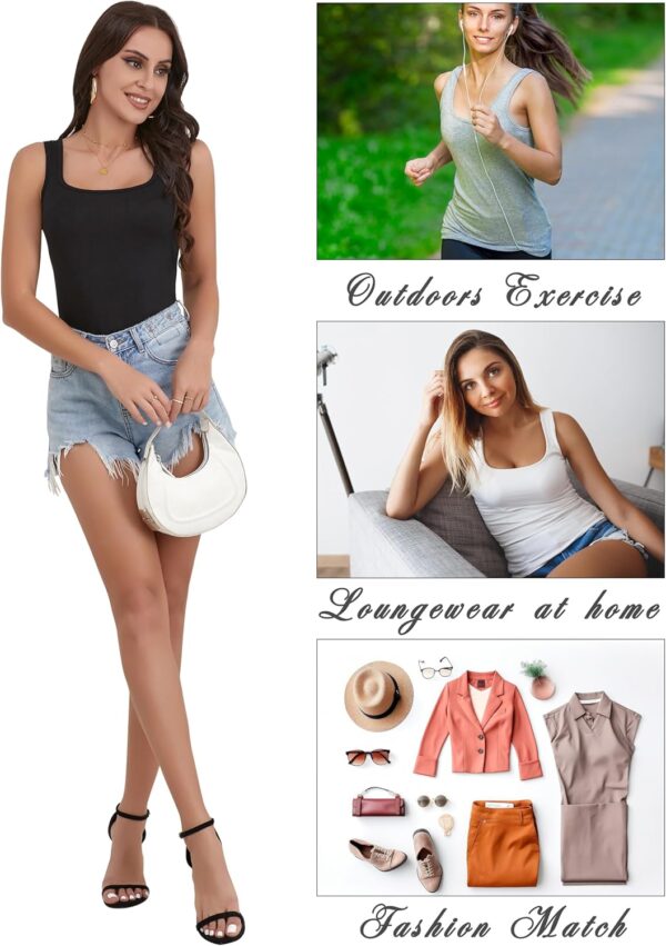 BQTQ 5 Pack Women's Tank Tops Square Neck Sleeveless Ladies Tank Top Undershirts - Image 7