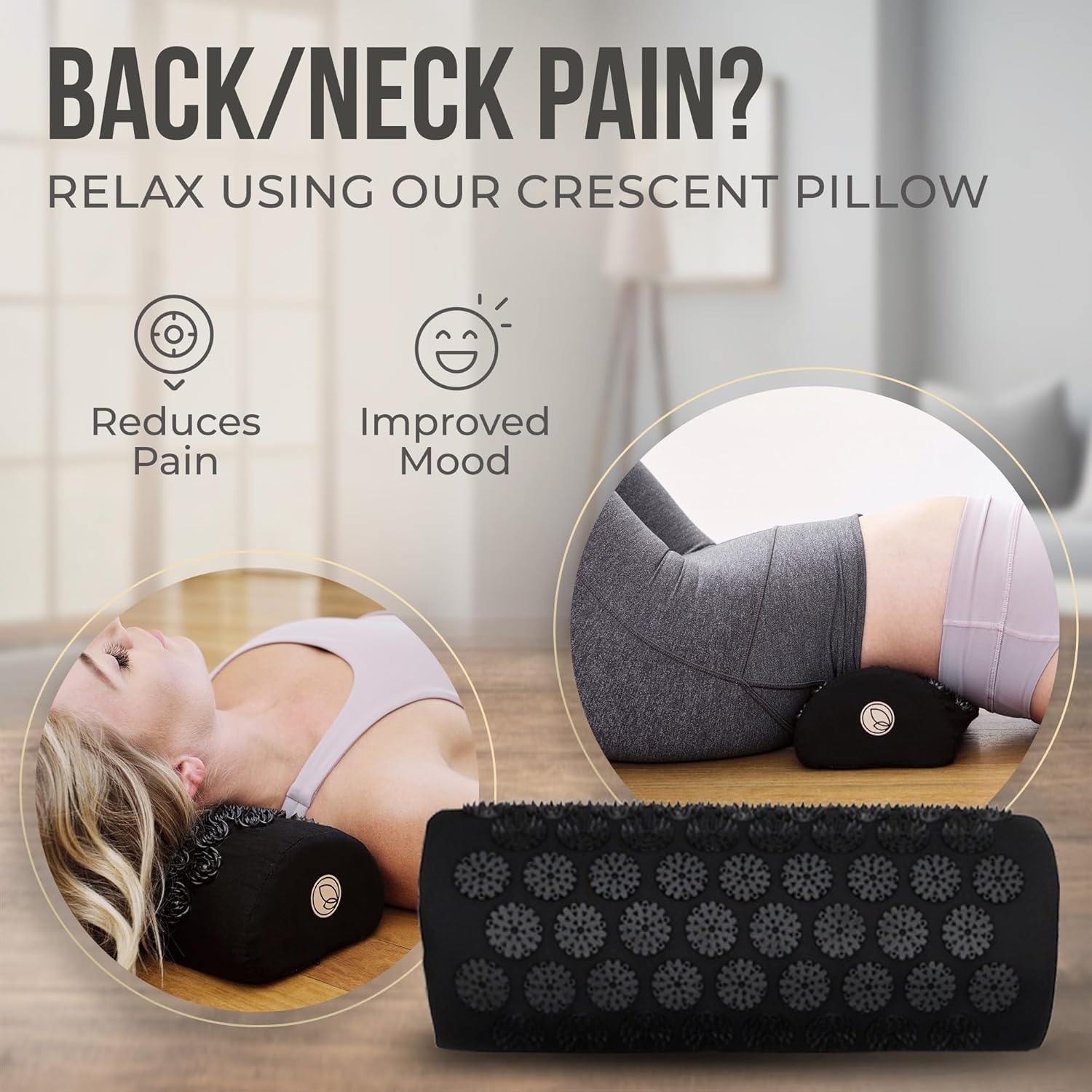 Acupressure Mat and Pillow Set with Extra Mini Accupressure Massage Mat - Acupuncture Mat Full Body - Accupoint Mat for Back Pain (Black) - Image 5