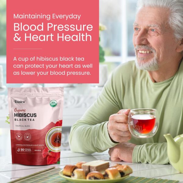 Teaniru, Organic Hibiscus Tea - 30 Count | Lowers Blood Pressure & Improves Heart Health | Loaded with Vitamin C, Flavonoids, & Minerals | Your Bedtime brew | Certified by USDA Organic - Image 6