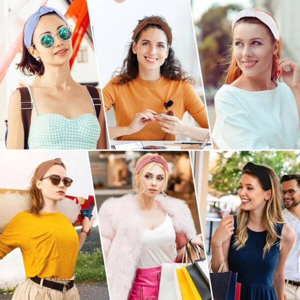 Headbands for Women Girls - 6PCS Stylish Top Knotted Headbands - Knotted Headband for Women - Head Bands Wide Hairband Hair Accessories - Image 5